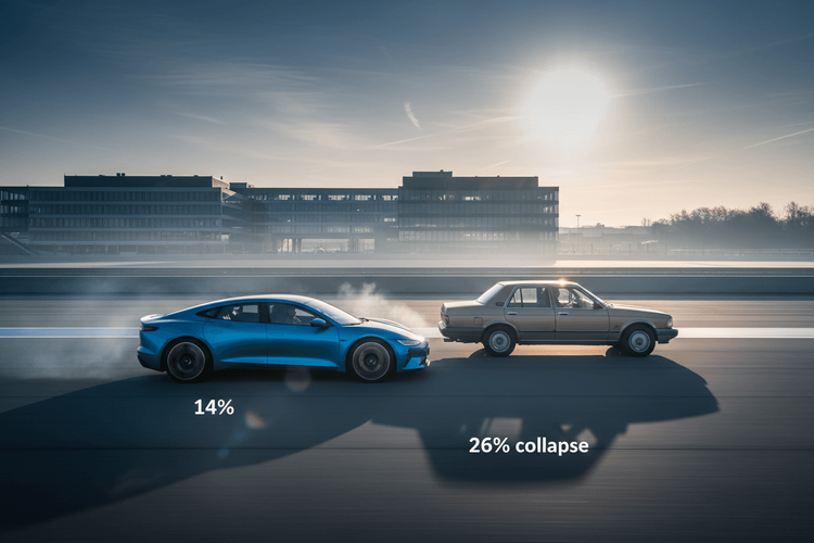 Europas Automarkt: Benziner brechen ein, Elektroautos legen zu