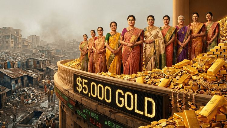 At $5,000 Gold, Indian Housewives Are Now Richer Than the Economy They Live In.