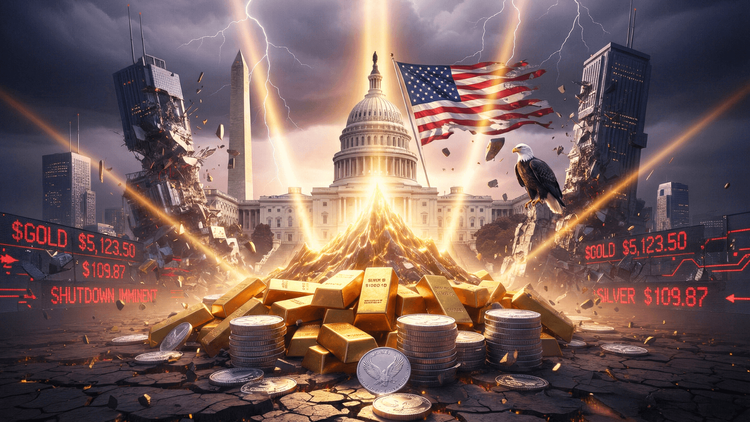 Gold Hits $5,100, Silver Tops $100 as Shutdown Fears Mount.