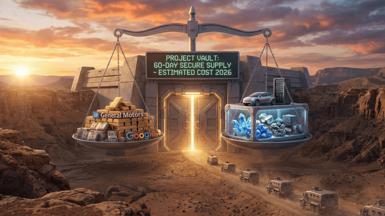 What is the price of 60 days’ worth of mineral security for General Motors and Google?