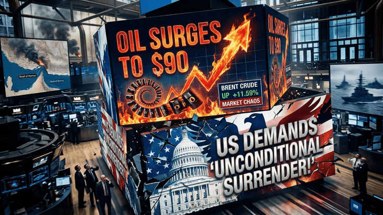 Oil Prices Surge to $90 as US Demands 'UNCONDITIONAL SURRENDER!'