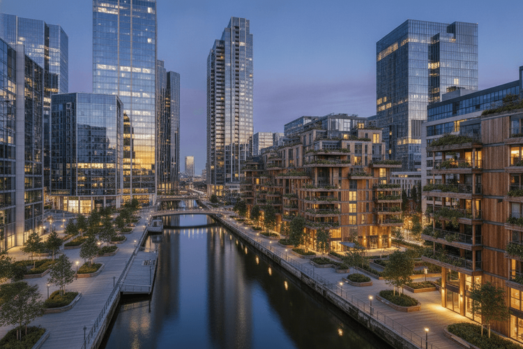 Canary Wharf als Vorbild für Großbritanniens regionale Stadtentwicklung