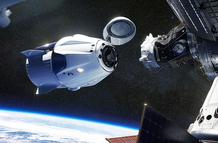Elon Musk's SpaceX und die NASA bringen eine Crew zur Raumstation